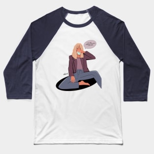 I Don’t Need Inspirational Quote, I Need Coffee – Short Hair Girl with Coffee Mug Baseball T-Shirt